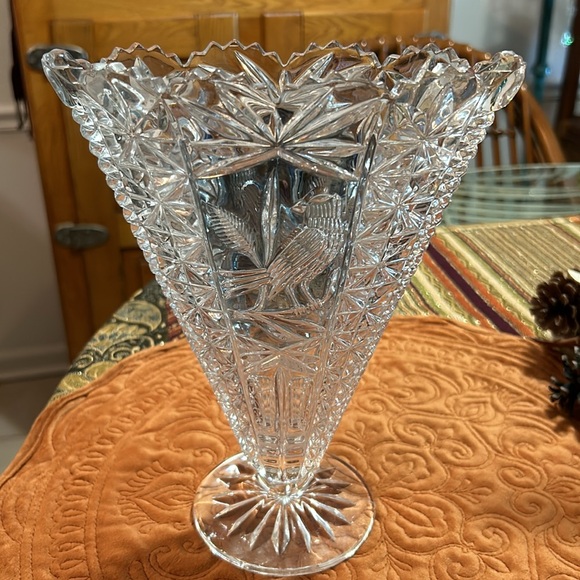 Vintage Hofbauer Germany “Byrdes” Collection Fan Style Lead Crystal Vase - Picture 13 of 15